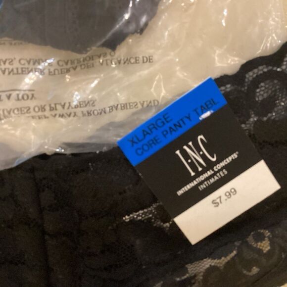 NWT. INC Intern’l Concepts, a Macy’s Brand Women’s XL Black Lacy Thong Set of 2 - Picture 8 of 10